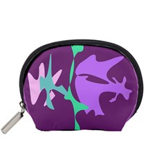 Purple Amoeba Abstraction Accessory Pouches (small)  by Valentinaart