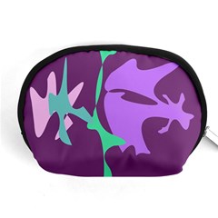 Purple Amoeba Abstraction Accessory Pouches (medium)  by Valentinaart