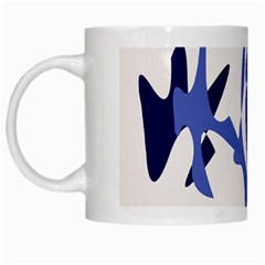 Blue Amoeba Abstract White Mugs by Valentinaart