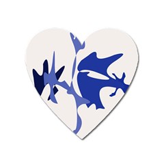 Blue Amoeba Abstract Heart Magnet by Valentinaart