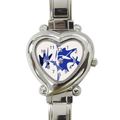 Blue Amoeba Abstract Heart Italian Charm Watch by Valentinaart