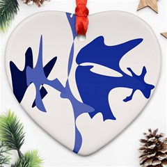 Blue Amoeba Abstract Heart Ornament (2 Sides) by Valentinaart