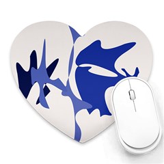 Blue Amoeba Abstract Heart Mousepads by Valentinaart