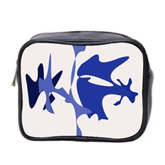 Blue Amoeba Abstract Mini Toiletries Bag 2-side by Valentinaart