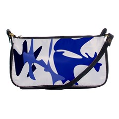 Blue Amoeba Abstract Shoulder Clutch Bags by Valentinaart