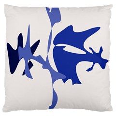 Blue Amoeba Abstract Large Cushion Case (two Sides) by Valentinaart