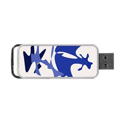 Blue Amoeba Abstract Portable Usb Flash (one Side) by Valentinaart