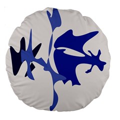 Blue Amoeba Abstract Large 18  Premium Round Cushions by Valentinaart