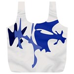 Blue amoeba abstract Full Print Recycle Bags (L)  Front