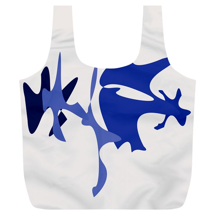 Blue amoeba abstract Full Print Recycle Bags (L) 