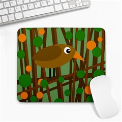 Brown Bird Large Mousepads by Valentinaart