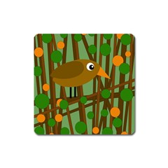 Brown Bird Square Magnet by Valentinaart