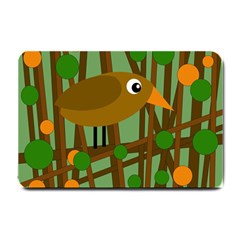 Brown Bird Small Doormat  by Valentinaart