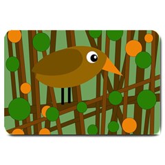 Brown Bird Large Doormat  by Valentinaart