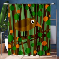 Brown Bird Shower Curtain 60  X 72  (medium)  by Valentinaart