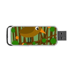 Brown Bird Portable Usb Flash (one Side) by Valentinaart