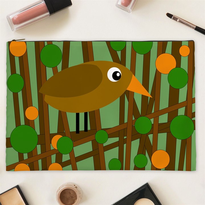 Brown bird Cosmetic Bag (XXL) 