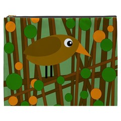 Brown Bird Cosmetic Bag (xxxl)  by Valentinaart