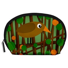 Brown Bird Accessory Pouches (large)  by Valentinaart