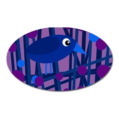 Purple Bird Oval Magnet by Valentinaart