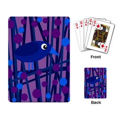 Purple Bird Playing Card by Valentinaart