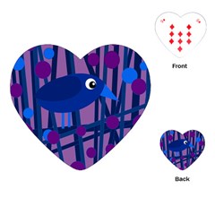 Purple Bird Playing Cards (heart)  by Valentinaart