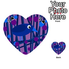 Purple Bird Playing Cards 54 (heart)  by Valentinaart