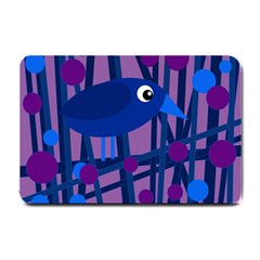 Purple Bird Small Doormat  by Valentinaart