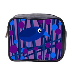 Purple Bird Mini Toiletries Bag 2-side by Valentinaart