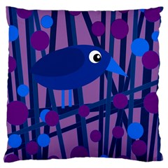 Purple Bird Large Cushion Case (one Side) by Valentinaart