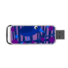 Purple Bird Portable Usb Flash (one Side) by Valentinaart