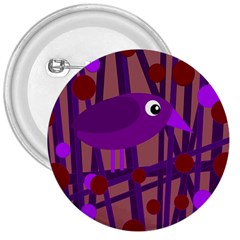 Sweet Purple Bird 3  Buttons by Valentinaart