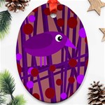 Sweet purple bird Ornament (Oval)  Front