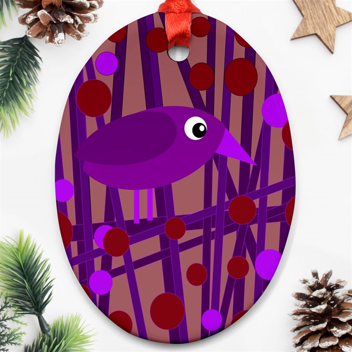 Sweet purple bird Ornament (Oval) 