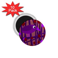 Sweet Purple Bird 1 75  Magnets (10 Pack)  by Valentinaart