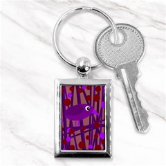 Sweet Purple Bird Key Chains (rectangle)  by Valentinaart