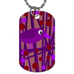 Sweet Purple Bird Dog Tag (one Side) by Valentinaart