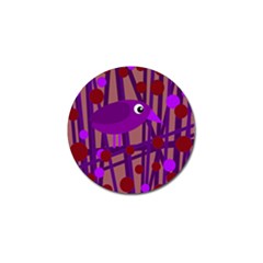 Sweet Purple Bird Golf Ball Marker (4 Pack) by Valentinaart