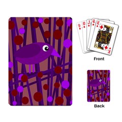 Sweet Purple Bird Playing Card by Valentinaart