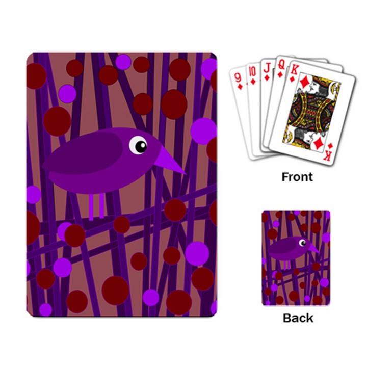 Sweet purple bird Playing Card