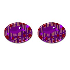 Sweet Purple Bird Cufflinks (oval) by Valentinaart