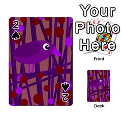 Sweet Purple Bird Playing Cards 54 Designs  by Valentinaart