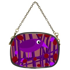 Sweet Purple Bird Chain Purses (two Sides)  by Valentinaart