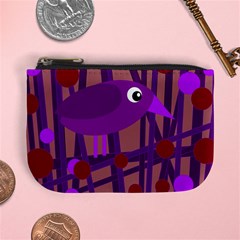 Sweet Purple Bird Mini Coin Purses by Valentinaart