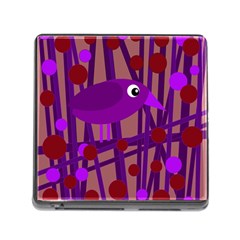 Sweet Purple Bird Memory Card Reader (square)