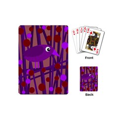 Sweet Purple Bird Playing Cards (mini)  by Valentinaart