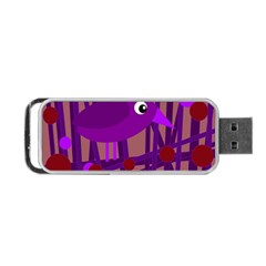 Sweet Purple Bird Portable Usb Flash (one Side) by Valentinaart