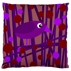 Sweet Purple Bird Large Flano Cushion Case (one Side) by Valentinaart