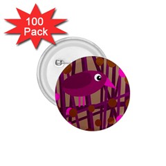 Cute Magenta Bird 1 75  Buttons (100 Pack)  by Valentinaart