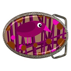 Cute Magenta Bird Belt Buckles by Valentinaart